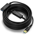 USB 3.0 Active Extension Cable 40 Feet, Long USB Type-A Male to Female Extender Cord, Built-in 2 Signal Booster Smart Chips, 5Gbps Transfer, for Printer, Xbox, Webcam, VR, Hard Drive, USB Hub and More
