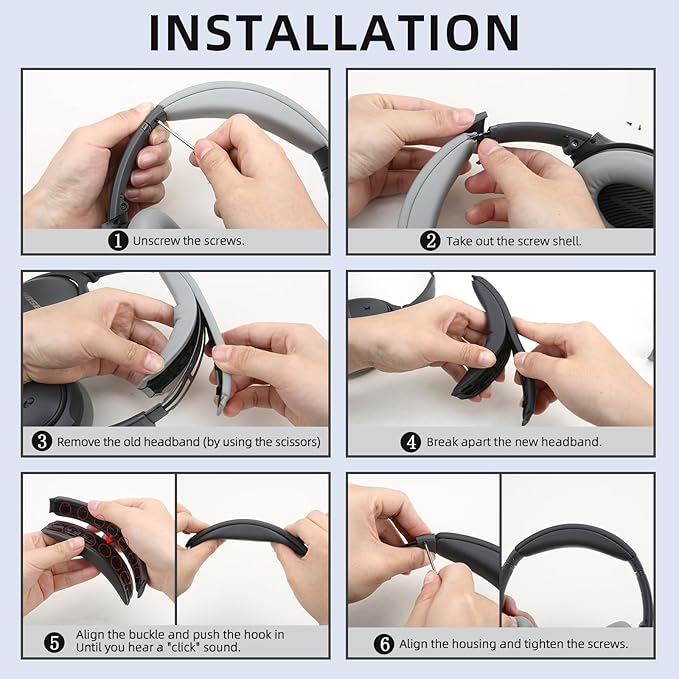 Ear Cushions and Headband Cushion Foam for Bose QuietComfort 35 45 (QC35 QC45) Headphones Accessories Easy to Install (Purple)