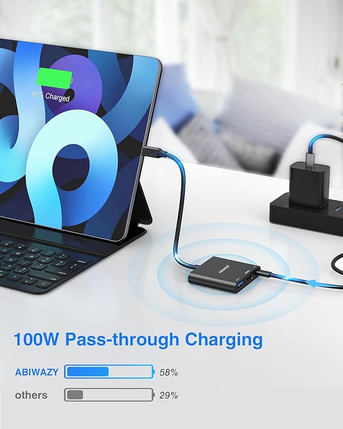USB C to HDMI Adapter, 4K HDMI to USB-C Multiport Hub Adapter with 100W PD & USBA 3.0 Port, Type C Digital AV Converter for iPad Pro, MacBook Pro/Air, iPhone 15/16, Switch, TV, Monitor and More(Black)