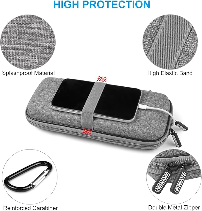 Powerbank Hard Travel Case Compatible RAV Power 26800/20100/20000mAh, Anker Power Core 26800mAh/ PowerCore +26800mAh, ROMOSS 30000mAh, Miady Charger, Ekrist, Lab599 Tx500 Radio(Light Grey)