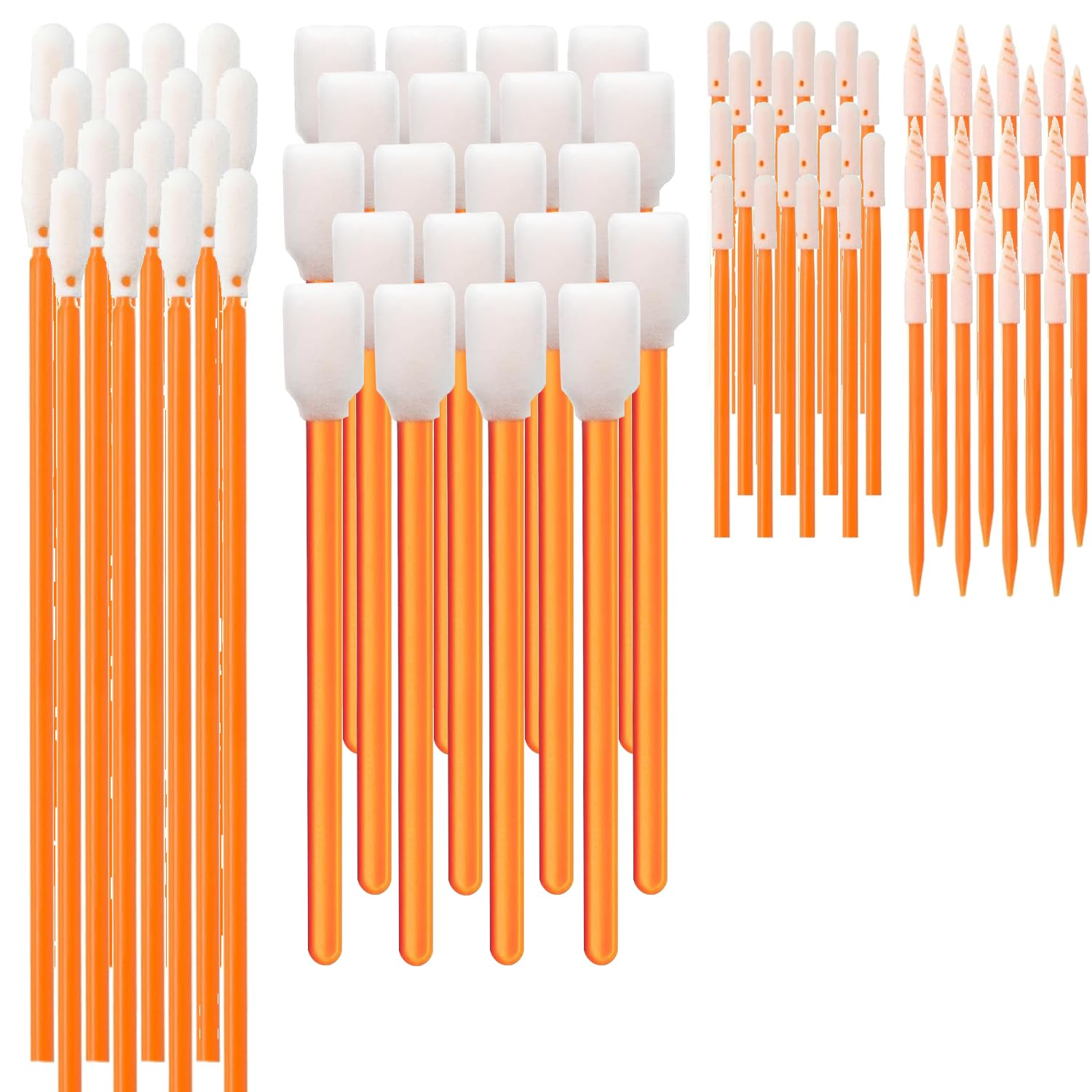 wellgler Wellgler's Foam Cleaning Swabs, Multi-Purpose Cleanroom Foam Tip Cleaning Swab Kitip Cleaning Swab Kit (orange100)