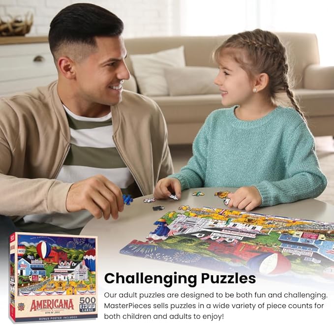 MasterPieces 500 Piece EZ Grip Jigsaw Puzzle for Adults, Family, Or Youth - After The Chores - 19.25"x26.75"