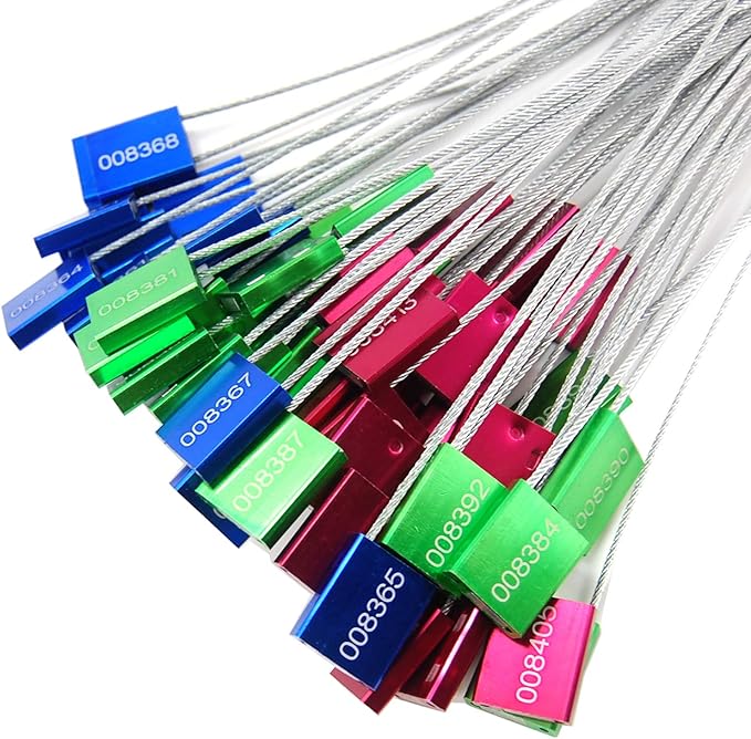 Tamper Evident Pull Tite Security Cable Seals Alumium Alloy Shipping Container Tags ISO 17712 Standard (Pack of 100, Green)