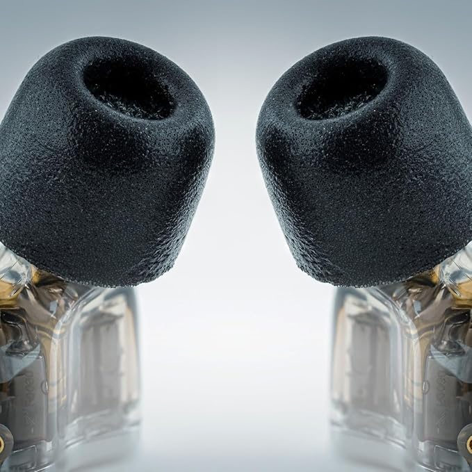 Comply 100 Core Series | Memory Foam Replacement IEM Ear Tips for Etymotic, Westone, Klipsch & More | Superior Noise Isolation, Ultimate Comfort, Secure Fit | TechDefender, Black, Large (3 Pairs)