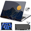 Teryeefi Compatible with MacBook Air 15 inch Case A2941 M2 A3114 M3 Release 2023 2024,Design Pattern Slim Cover + Keyboard Cover + OTG Adapter for 15.3 inch MacBook Air Liquid Retina, Mountain Line