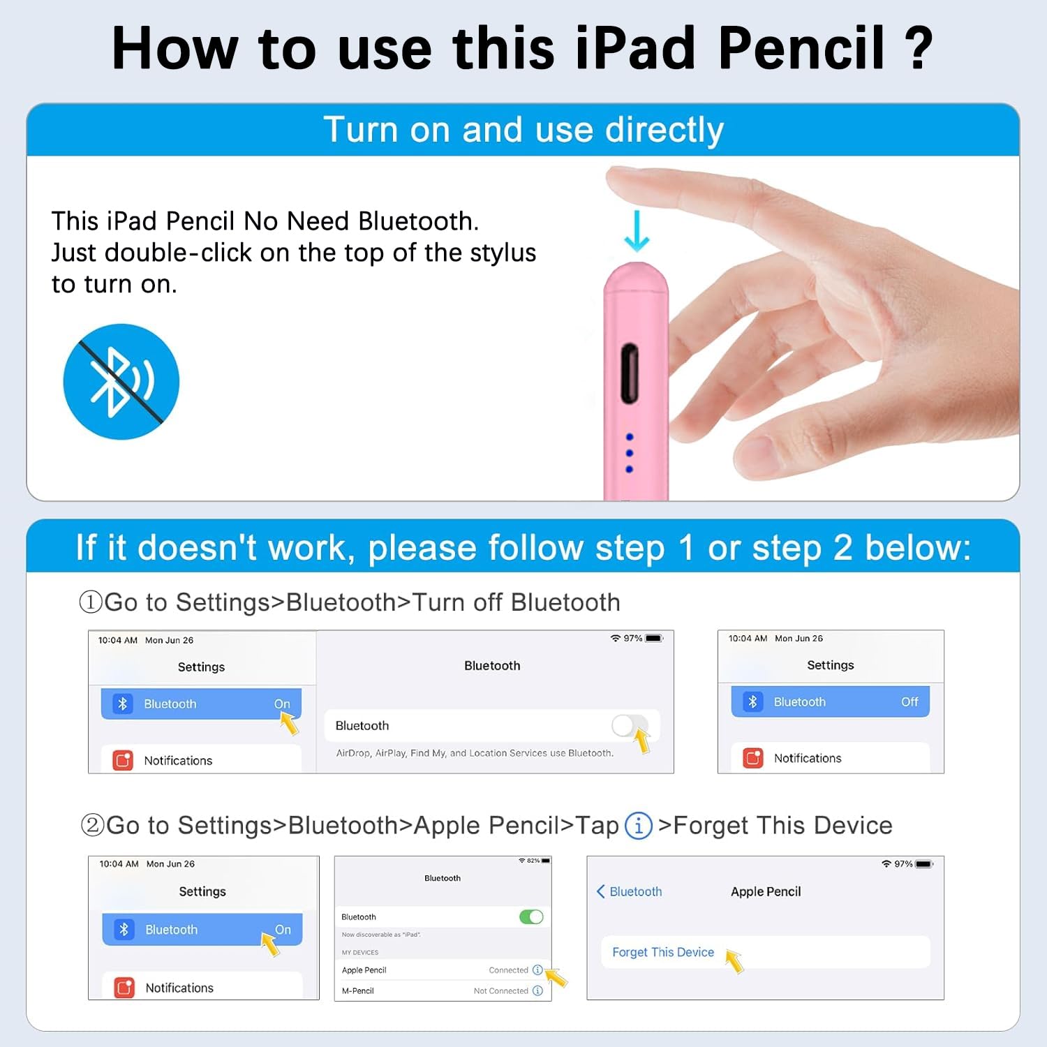 Stylus Pen for Apple iPad(2026-2018),Tilt Sensitivity Palm Rejection Fast Charge Stylus Pencil,Apple i Pad Pencil for iPad 11/10/9/8/7/6th,Pro 13/12.9/11(M5/M4),Air 13/11(M4/3/2),Mini 7/6/5th,Magnetic