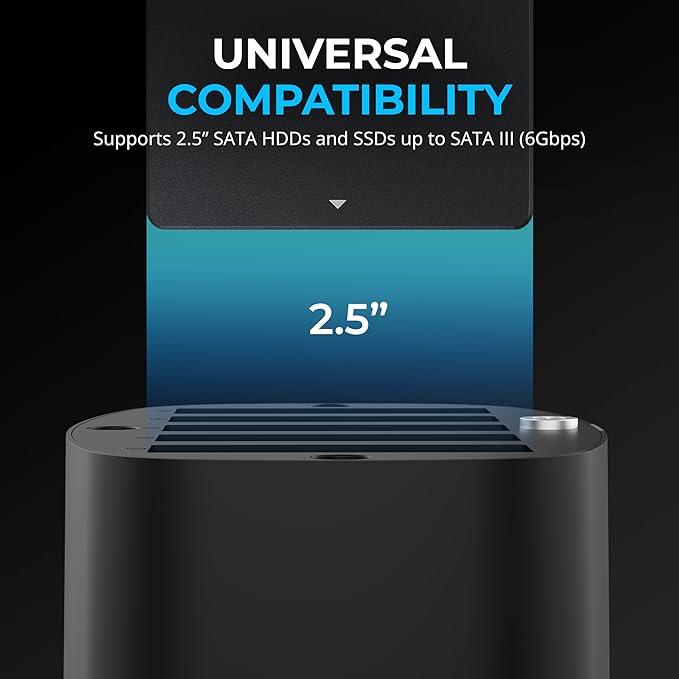 SABRENT 5-Bay USB-C Docking Station for 2.5” SATA HDDs and SSDs with Built-in Cooling Fan (DS-5R15)
