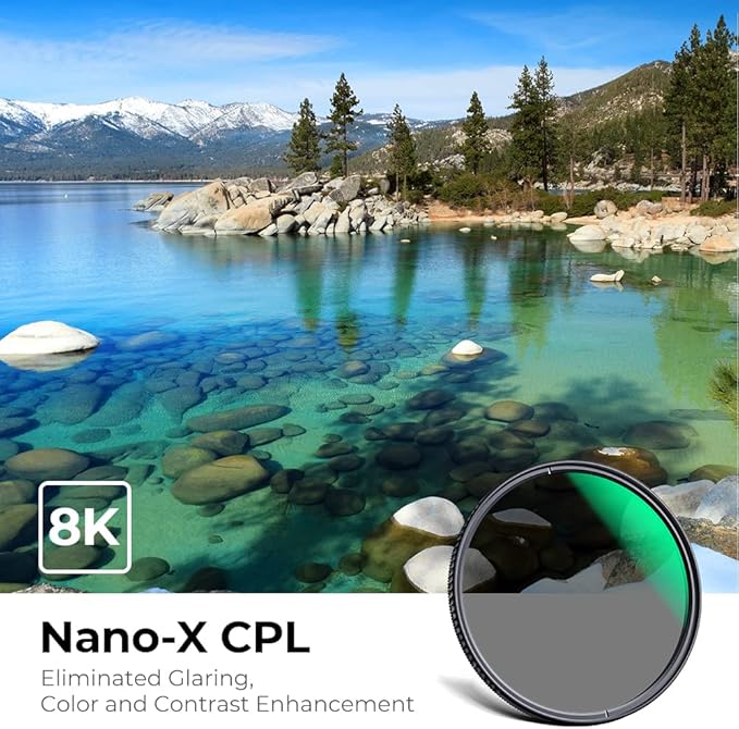 K&F CONCEPT 127mm Circular Polarizers Filter Polarizing Filter 28 Multi-Layer Coated Super Slim High Definition CPL Lens Filter (Nano-X Series)
