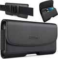 Holster for Samsung Galaxy Ultra S25 S24 S23 S22 S21 Note 20, Google Pixel 8 9 Pro XL – Extra Large Cell Phone Belt Holder Case with Clip, ID Card Pouch - Black