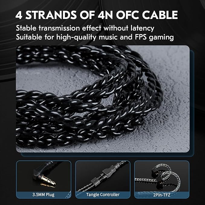 in Ear Monitor Headphones,CCZ DC02 Type-C IEM Earphone Dual Magnetic Circuit DD Wired Headphones,Professional Hifi Earphone,Stereo Sound Gaming Earbuds Headphone,CCZ In Ear Monitor for System