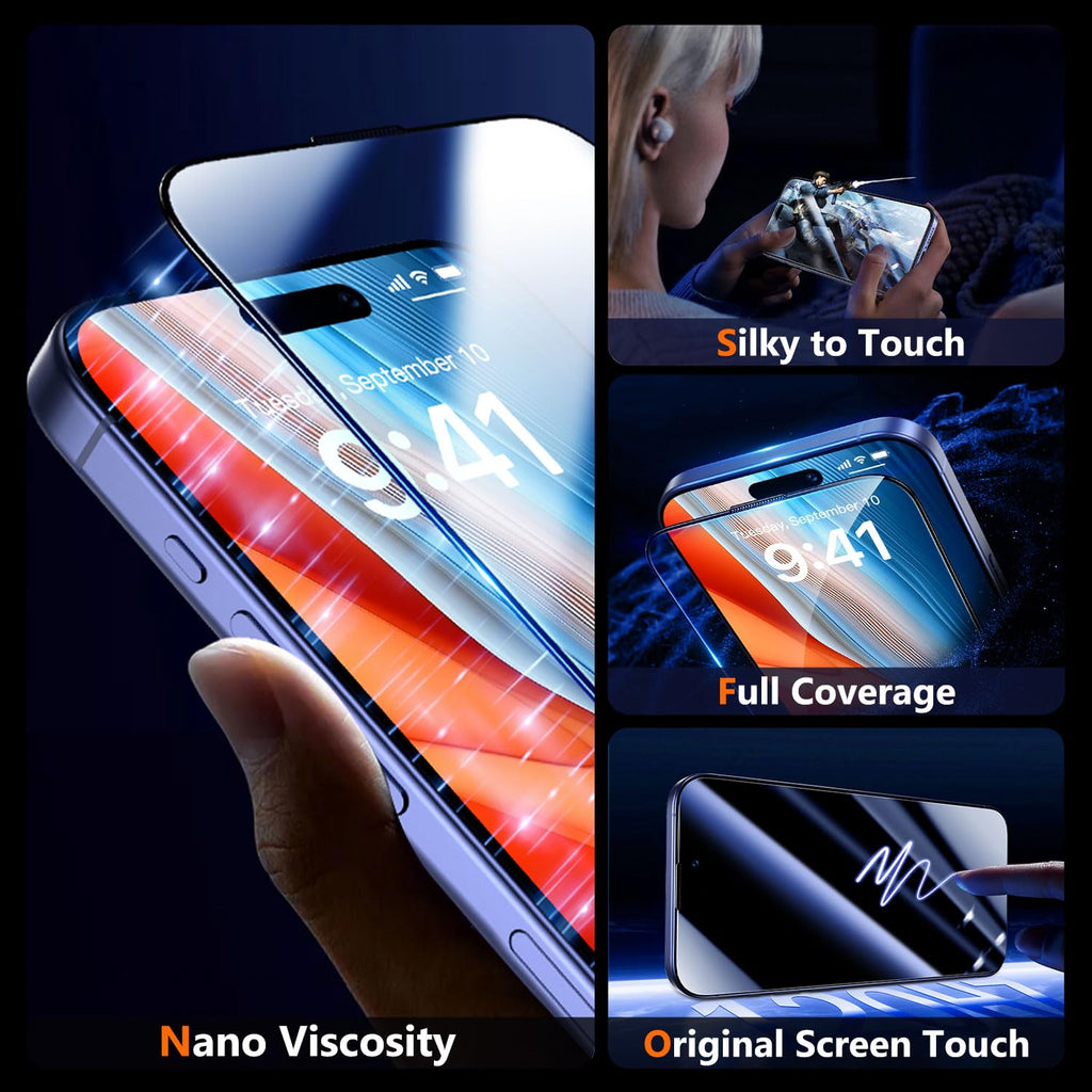 UniqueMe for iPhone 16 Plus Screen Protector - 2 Packs