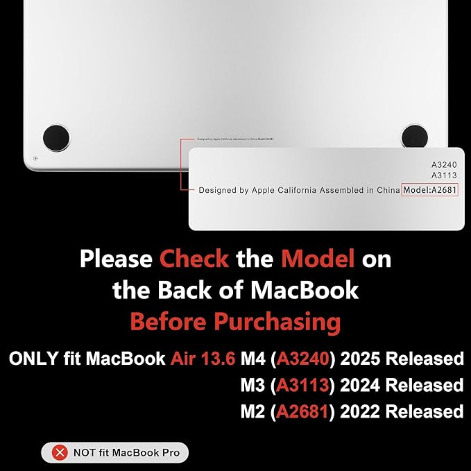 MEEgoodo Case for M4/M3/M2 MacBook Air 13.6 inch Case 2025 2024 2022, Fit Model A3240/A3113/A2681, Laptop Hard Shell with Keyboard Cover Compatible with MacBook Air 13 inch, Disco Balls & Red Bows
