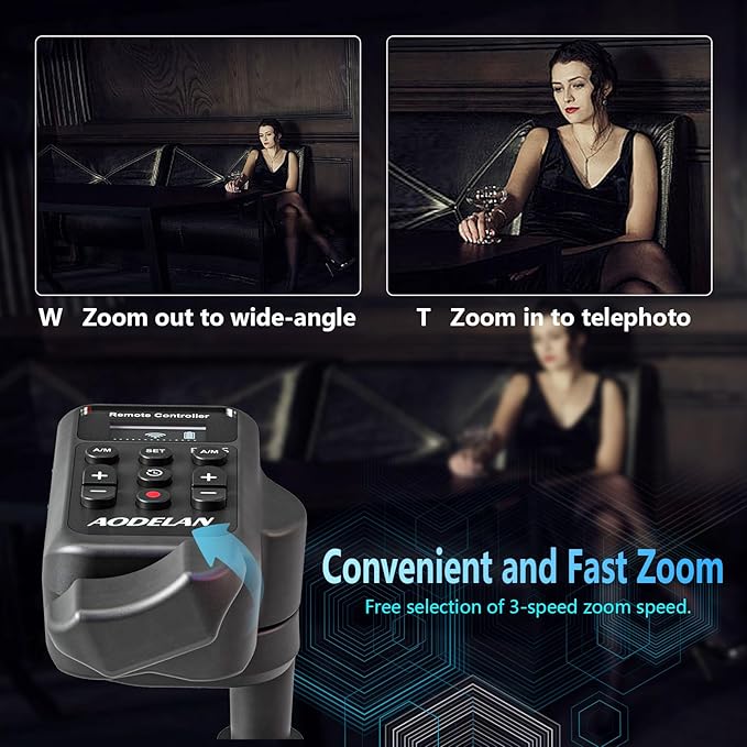 AODELAN Remote Control Camcorder Wireless Zoom Controller with LANC or 2.5mm Remote Jack for Sony and Canon, Zoom Focus IRIS Recording Playback Compatible with Canon XA50 XA55 XF405 G70 G60 /Sony NX8