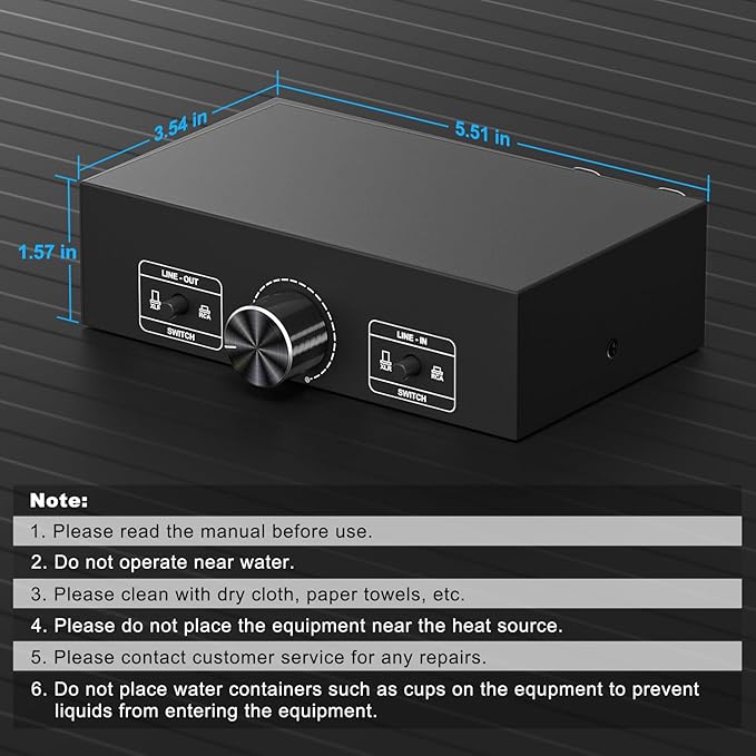 Y.D.F RCA and XLR Selector Switch Boxes, 2(1)-in-1(2)-Out RCA/XLR Speaker Switcher Selector, HiFi Balanced Stereo Audio Switcher/Converter Premium Selector Splitter Box with Volume Controller