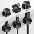 Cord Organizer [1s Lock] Spring Cable Holder Clips - Lamicall 6Pack Desk Cable Management Clips, Phone Charger Cord [Smooth Adjustable], Adhesive Wire Organizer Keeper for Nightstand Wall Car Office