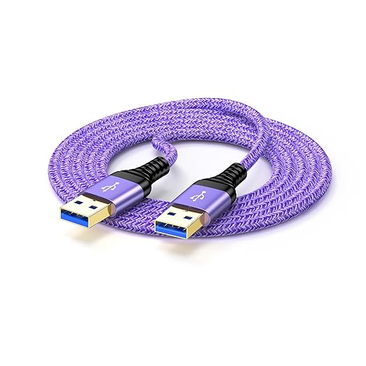 USB to USB Cable, 6FT USB 3.0 Male to Male Type A to Type A Cable Data Transfer USB Cord Double End USB Cable for Hard Drive Enclosures, Laptop Cooler, DVD Player, TV, USB 3.0 Hub, Camera, Set Up Box