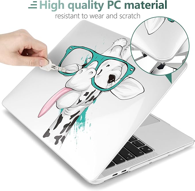 MEEgoodo Case for MacBook Pro 13 inch 2022 2021 2020 New A2338 M2/M1 A2251 A2289, Laptop Hard Shell Cases with Keyboard & Camera Cover Compatible Case, Funny Giraffe, (A2338/A2251/A2289)