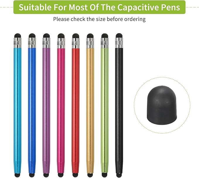 MECCANIXITY 60Pcs Replacement Stylus Pen Tips 5mm Conductive Capacitive Touch Screen Pens Tips Silicone Rubber, Black
