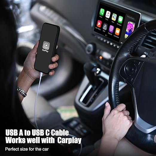 3-Pack 10FT Car Carplay Cable USB A to USB C Cable for iPhone 16 15 Pro Plus Pro Max，for iPad Pro/Air/Mini，for Samsung Galaxy S25/S24/S23，for MacBook Pro/Air and More