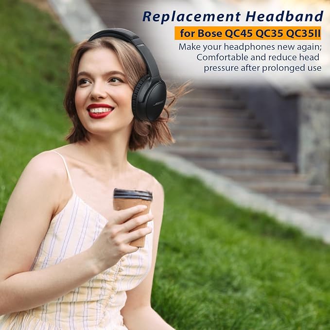 Replacement Headband Cushion for Bose QuietComfort 35 (QC35) QC45 QC35 II Headphones (Beige)