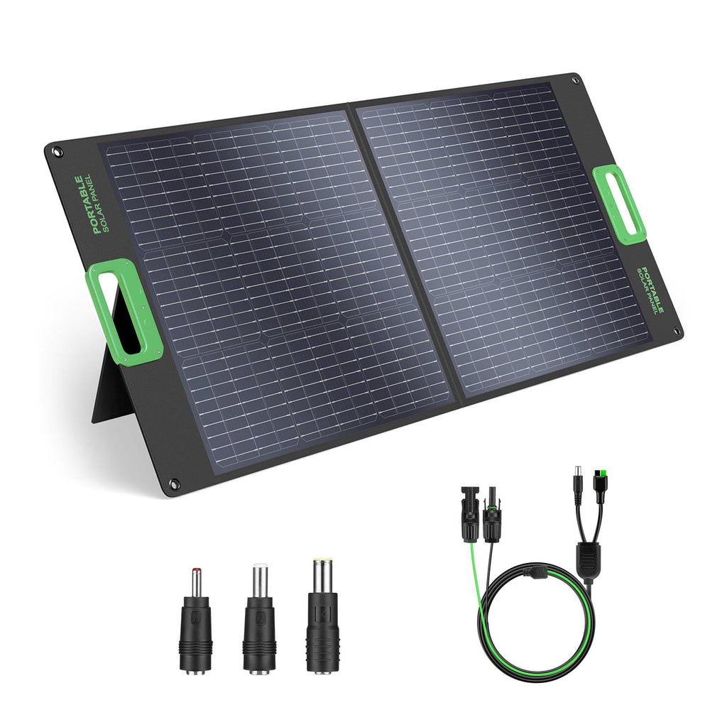 100W Portable Solar Panel for Power Station Generator, Waterproof Foldable
