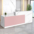 Reception Desk with Counter Modern Checkout Counter with Lockable Drawer Keyboard Tray Receptionist Desk for Office Salon Reception Table P Left 79inch/200cm