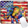 Square Mouse Pad American Flag，Colorful Baby Elephant-1,Gaming Mouse Pads for Desk,Soft Computer Waterproof Non-Slip Mouse Mat