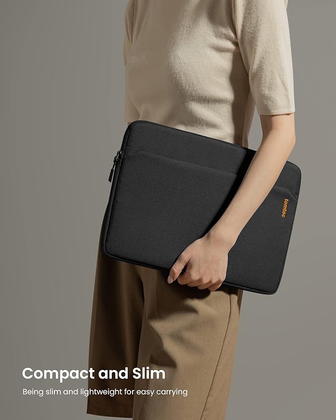 tomtoc Slim Laptop Sleeve for 14-inch MacBook Pro M4/M3/M2/M1 Pro/Max 2024-2021, Water-Resistant Protective Case for 13.8 Inch Surface Laptop AI PC, Accessory Bag