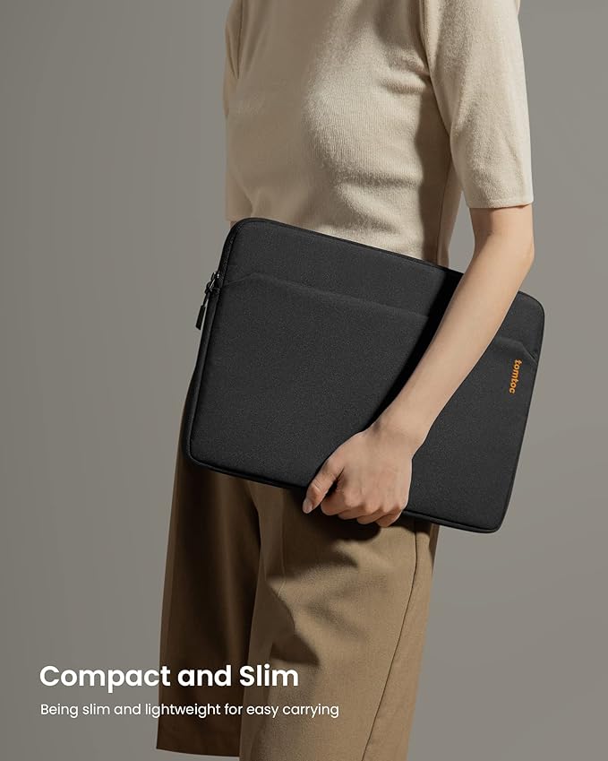 tomtoc Slim Laptop Sleeve for 15-inch 2025 New MacBook Air M4/A3241, M3/A3114, M2/A2941, 15 Inch Microsoft Surface Laptop AI PC/6/5, Dell XPS 15 Plus, Recycled Water-Resistant Protective Case Bag