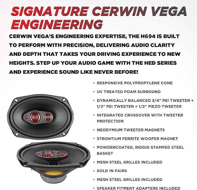 CERWIN-VEGA! HED 2025 Edition – 6.94” 2-Way Coaxial Full Range Speaker System - H694