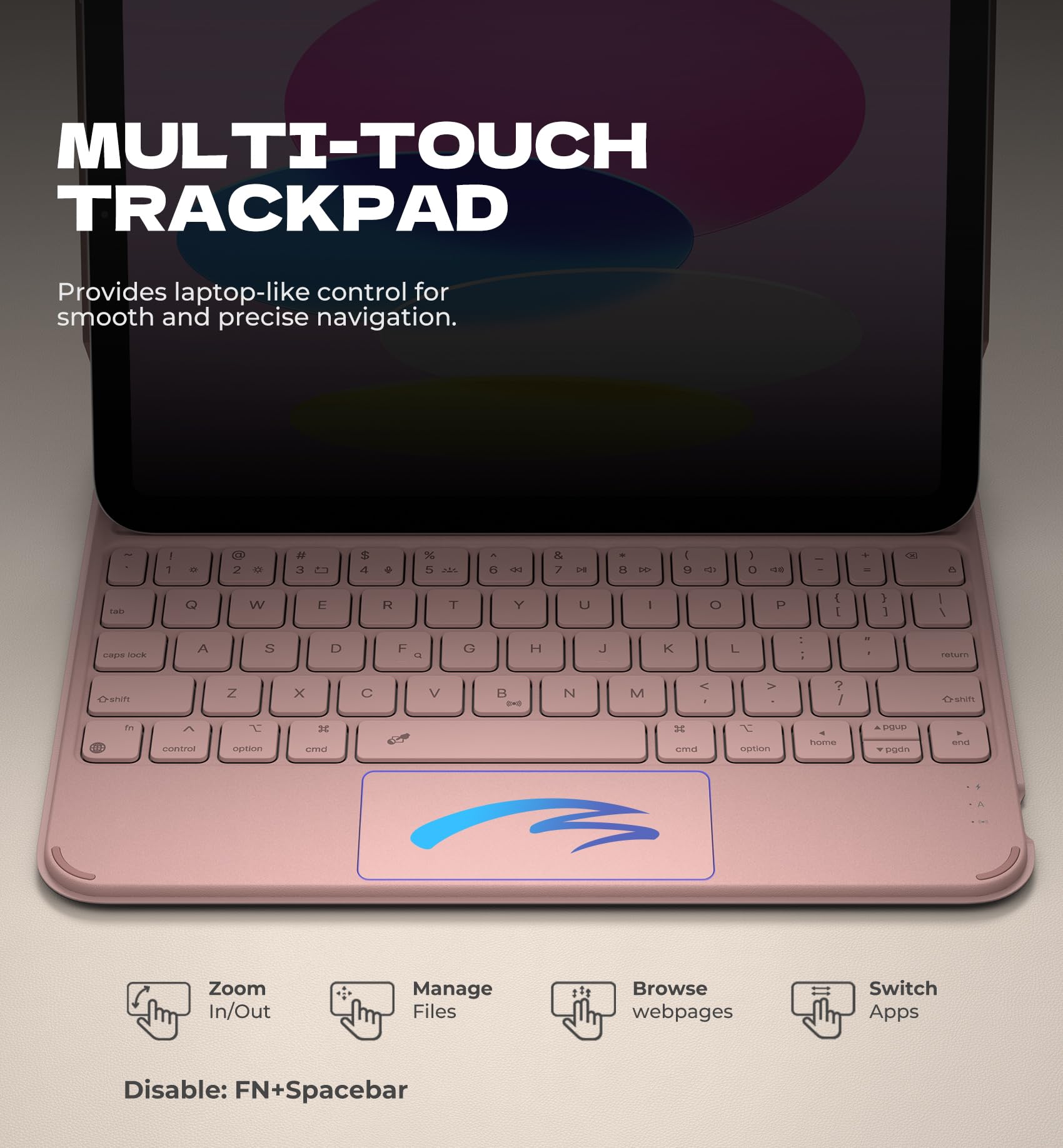Dexnor for iPad (A16) 11th/10th Generation Case with Keyboard Ultra-Thin Magnetic Folio Keyboard Case Trackpad Pencil Holder Backlit Rechargeable for iPad A16 11" 2025/10th Gen 10.9" 2022, Pink