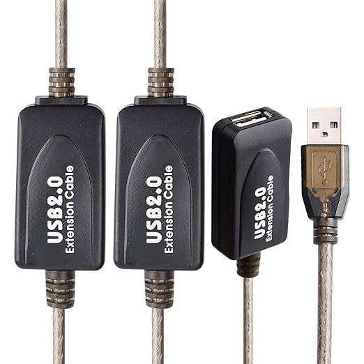 130 FT USB Extension Cable, USB 2.0 Type A Male to A Female Active Repeater Extension Cable 130 ft, High Speed 481 Mbps