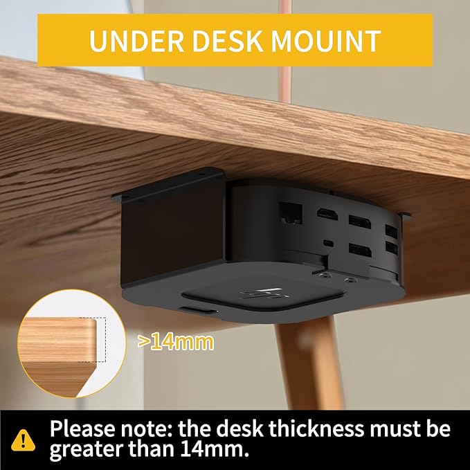 Under Desk Mount Holder for HP USB-C Dock G5,Under-Desk Iron Storage Rack Specifically Designed for HP USB-C Thunderbolt Dock G5,Easy Install with All Hardware Included(Black Holder Only)