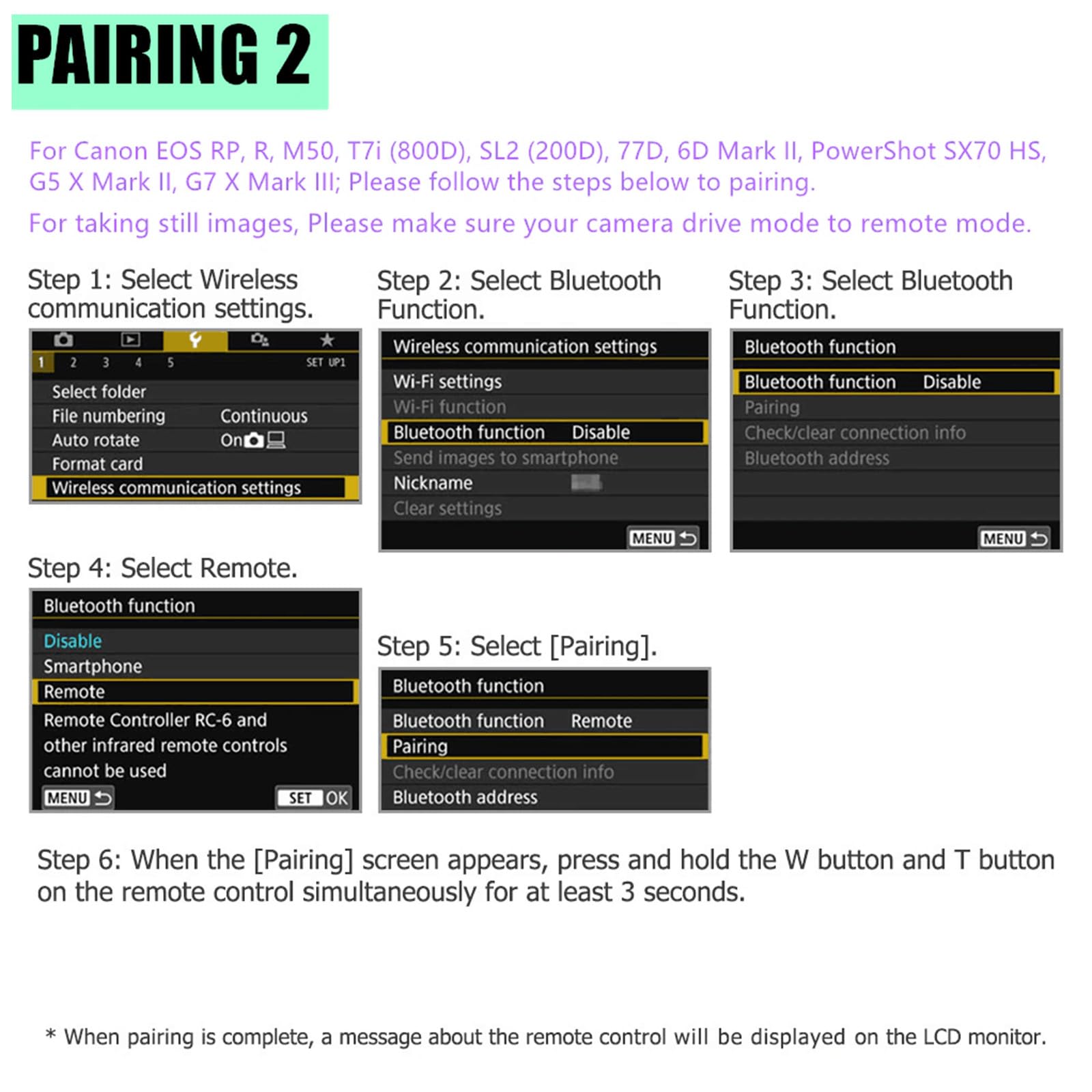 Wireless Camera Remote Shutter Release Control for Canon Replace BR-E1