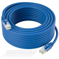 Cat5e Ethernet Cable 35 FT, Cat 5e Internet Cable, Blue Snagless Patch Cord, Flexible, Network, LAN, PoE, Standard RJ45 Connector for PC, Server, Router, Modem, TV, PS5 - with 15 Cable Ties