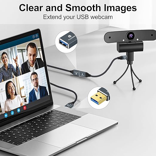 USB 3.0 Extension 1.6FT, USB Male to Female USB 3.0 Extender Cable for Webcam, Camera, Phone, USB hub, Mouse, Keyboard, Printer, Hard Drive, Headset