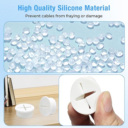 Desk Grommet, 1 in 25 mm Silicone Rubber Grommets, Yellow Desk Hole Cover for Cables, Flexible Wall Cord Pass Through Grommet for Office Table Computer Home Furniture Wire Organizer-15 Pcs