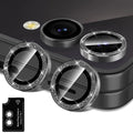 Avocase for Samsung Galaxy Z Flip 7 Camera Lens Protector, Individual Metal Ring Tempered Glass Lens Cover, [Strong Adsorption] Scratch Resistant Ultra-Thin HD Clear Lens Cover, 1 Set-Black Sparkly