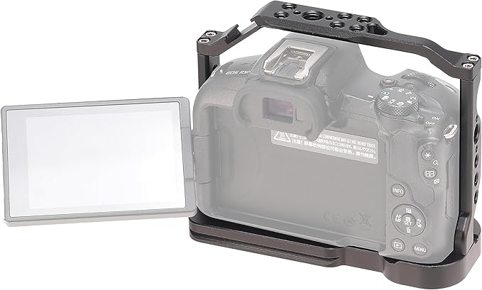 Hersmay R50 Cage with Top Handle,Aluminium Alloy Camera Cage for Canon EOS R50 Mirrorless Cameras, Vlogging Video Shooting Filmmaking Rig Stabilizer with 1/4" Mounting and 3/8" Arri Locating Hole