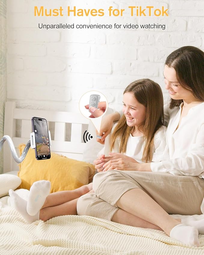 ADZERD Remote Control for TikTok, Page Turner for iPad iPhone, Bluetooth Camera Video Recording Remote, Scrolling Ring for TIK Tok, iPhone, iPad, iOS, Android - Grey