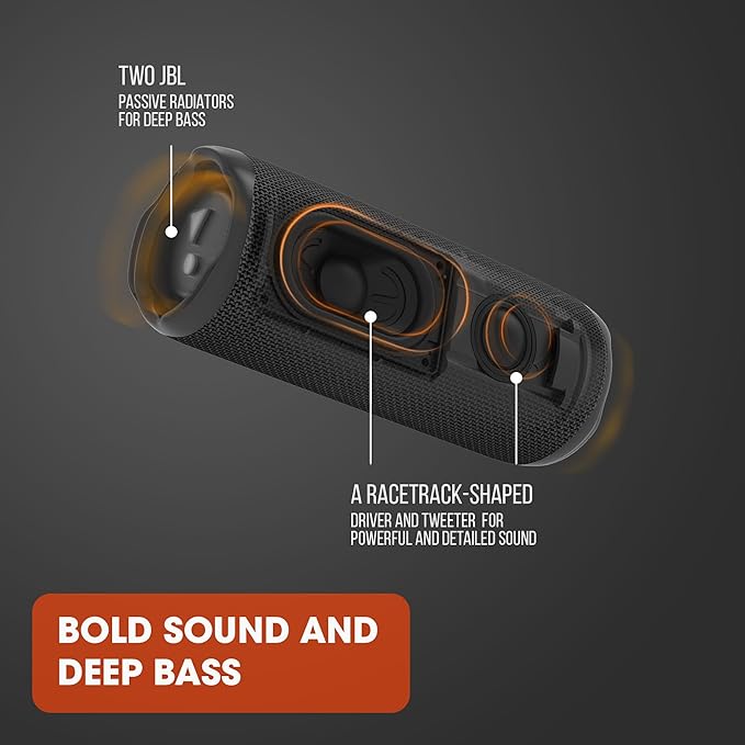 JBL Flip 6 - Portable Bluetooth Speaker, powerful sound and deep bass, IPX7 waterproof, 12 hours of playtime, JBL PartyBoost for multiple speaker pairing for home, outdoor and travel (White)