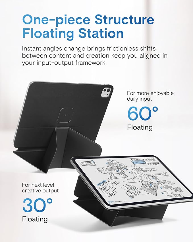 MOFT Dynamic Folio Case for iPad Pro 13 Inch (M4) 2024, Silm Magnetic Stand Case with 20+ Viewing Angles, Auto Wake/Sleep, Ultra Thin, Jet Black