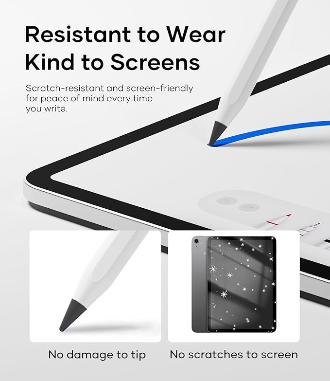Replacement Pencil Tips for Apple Pencil Pro, Pen Tips for Apple Pencil 2nd Gen/1st Gen/USB-C, Wear-Resisting Pencil Nibs with Storage Box, Pen Nibs Set Compatible with Apple Pen (6 Pack, Black)