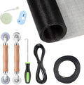Window Screen Replacement Kit, 8-in-1 DIY Screen Door Repair Kit with Fiberglass Mesh 48"x118" Spline Tools for Sliding Door Patio Screen House Windows French Doors
