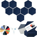 Mollywell Hexagon Acoustic Panels, High Density, Soundproofing, Decorative Noise Reduction Felt Wall Tiles for Ceilings, Home Office & Gaming Room (Deep Blue), 12x10x0.4 Inch