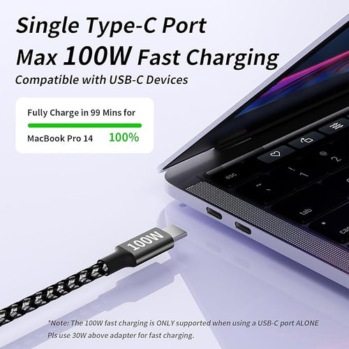 100W USB C Multi Charging Cable, 3 IN 1 USB C Charger Cable Fast Charging