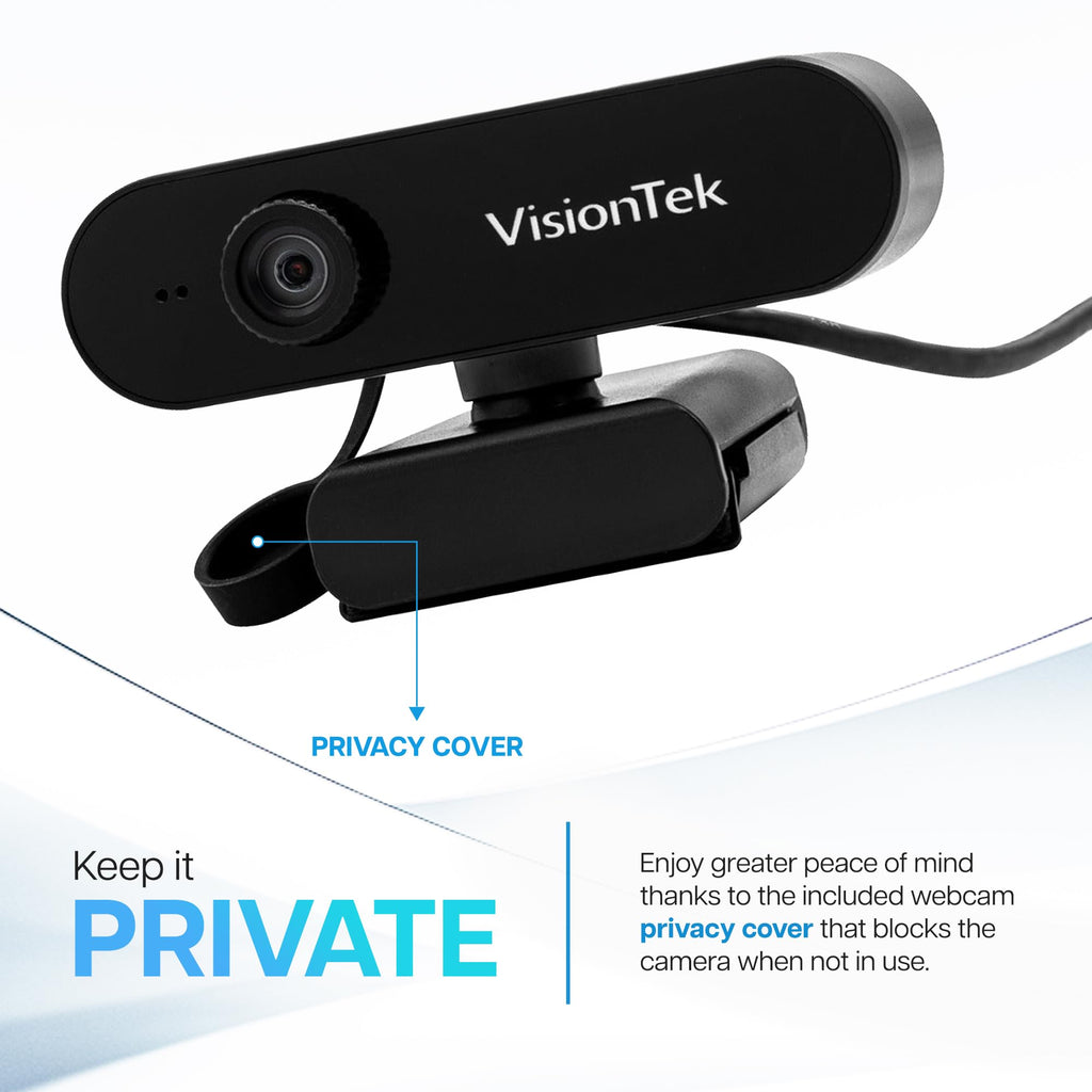 VisionTek VTWC30 Full HD 1080P 30FPS USB-A Webcam with Microphone