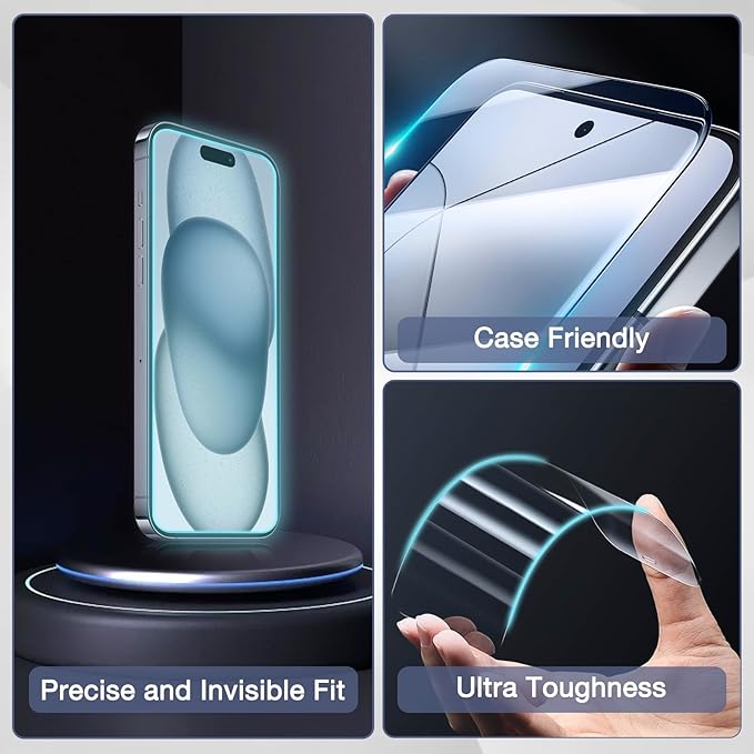 2-Pack Matte Privacy Screen Protector for iPhone 17, iPhone 16 Pro-6.3 inch, Anti-Glare Display Filter, No Bubbles, High Definition Clear, Easy Installation
