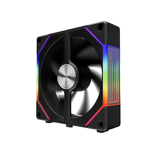 GAMDIAS 120mm ARGB PWM Case Fan, 2 Blades in 1 Fan Pack (Standard & Reverse Blades), Sync with RGB Motherboards, Easy Installation & Cable Management w/Cabless Daisy Chain Design