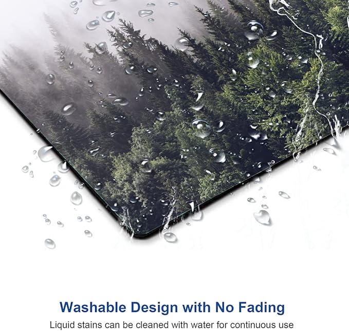 Misty Forest Mouse Pad, Natural Landscape Mouse Pad Custom Design, Square Waterproof Mouse Pad Non-Slip Rubber Base MousePads for Office Laptop, 9.5x7.9x0.12 in Inch